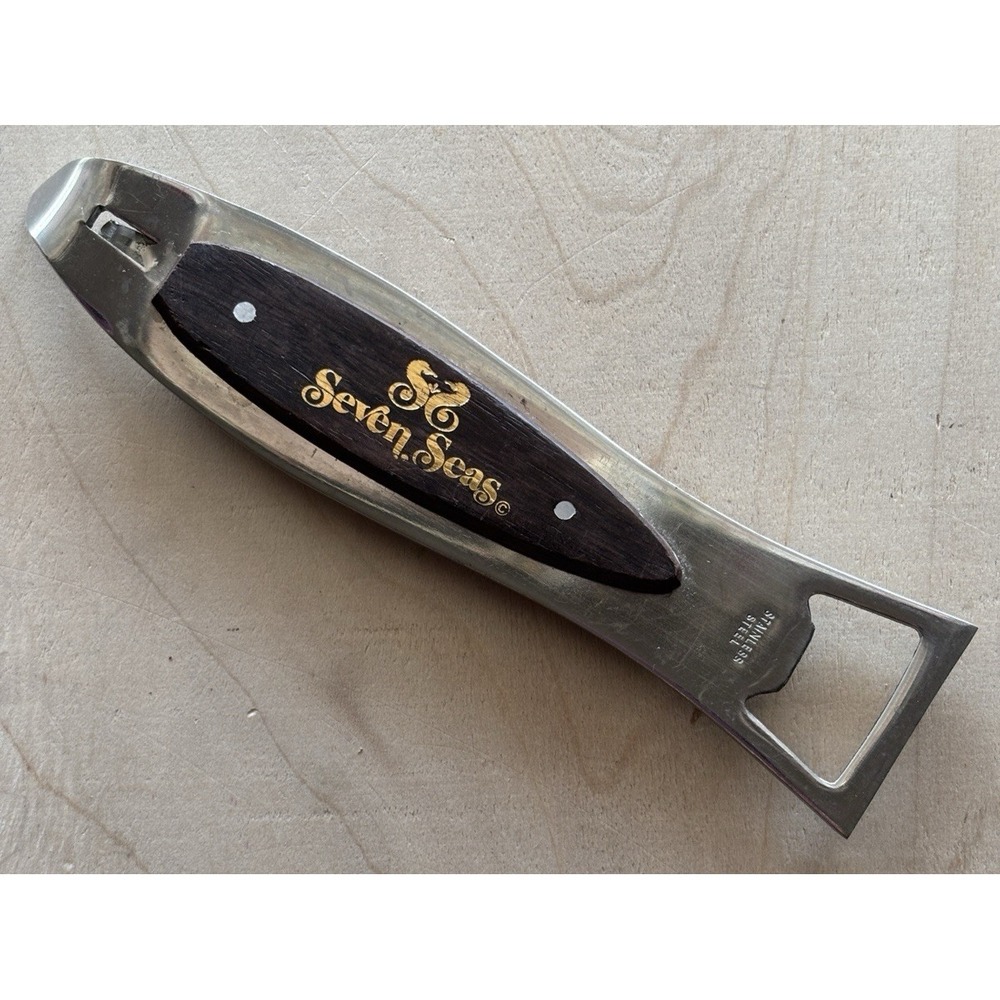 Vtg Seven Seas Bottle Opener Souvenir Defunct Amusement Park Arlington TX Japan